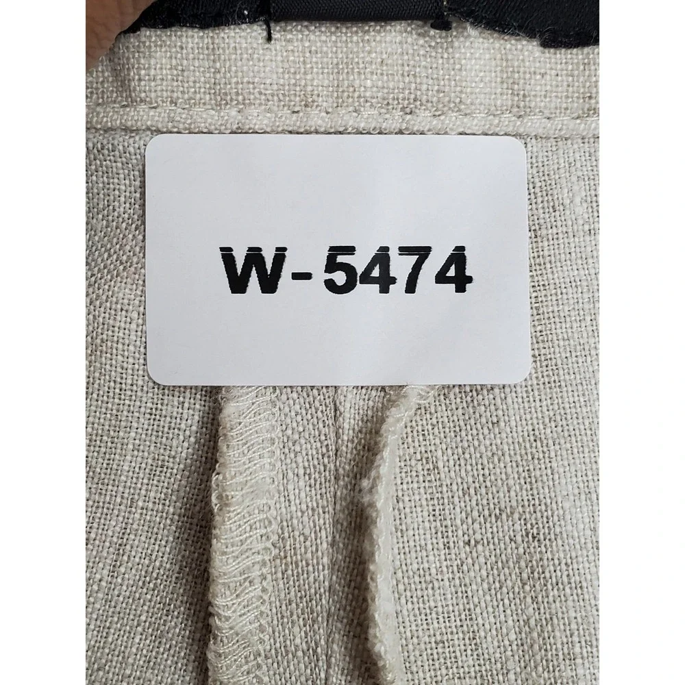 Club Room Men Pants 36W 32L Beige Linen Dress Pants Button 31.5